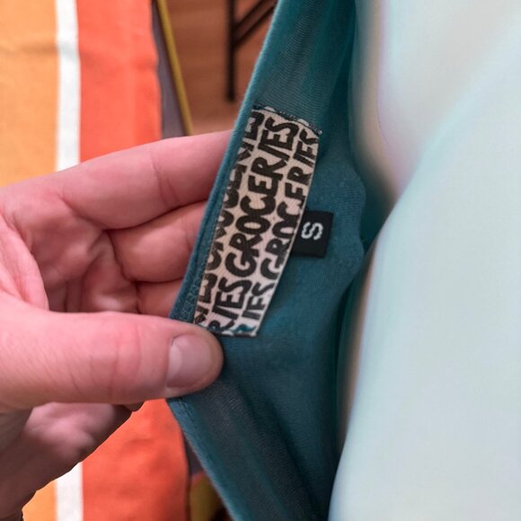 Groceries Apparel Jersey Tank Dress Teal - S - Picture 4 of 4